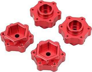 2 Pair RC Aluminum 5mm Widen Wheel Hex Adapter Converter for LOSI LMT 4WD Solid Axle 1/8 Monster Truck(red)