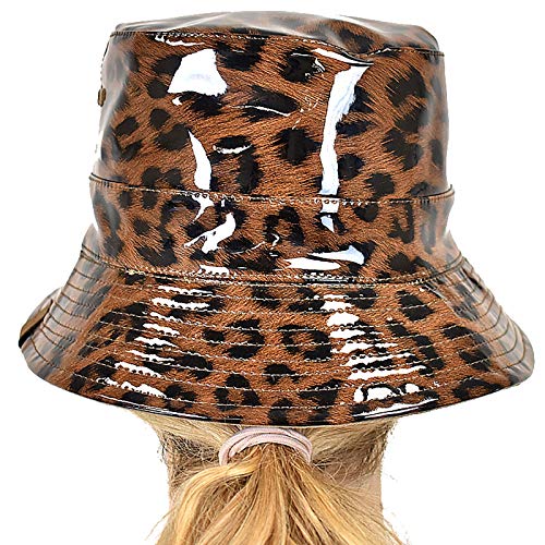 C.C Women'S Leopard Print Outdoor Foldable Water Resistant Rain Bucket Hat thumb #3