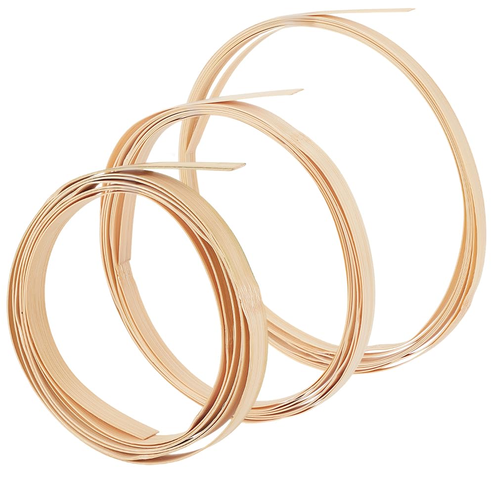GORGECRAFT 5/10/15mm Wicker Repair Supplies Bamboo Strips Weaving 9m Thin Bamboo Strips Rattan Fix Flat Reeds Coil Solid Cane Webbing Basket Weaving for Craft Furniture Lawn Chair
