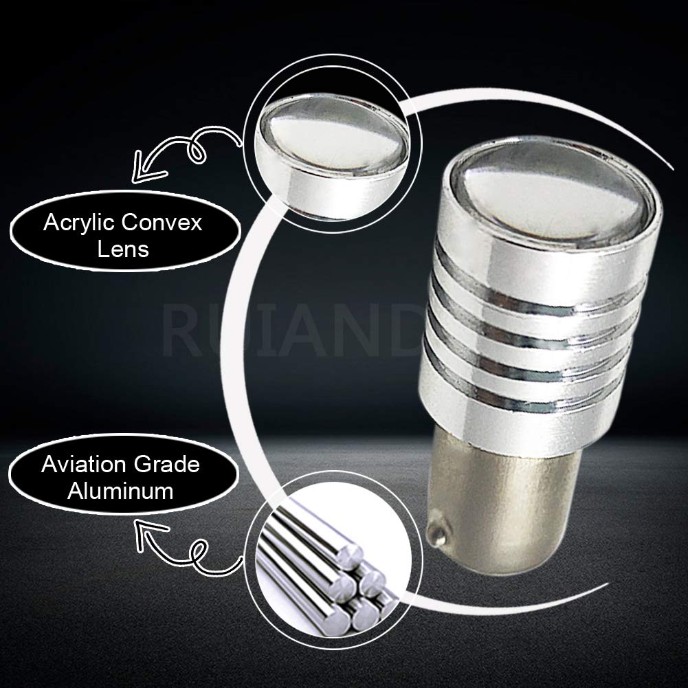 Ruiandsion 10 Bombillas LED BAY9S De 12 V H21W Súper Brillantes 2835 20SMD Chipset Bombillas LED Para Luces Interiores, Luces Indicadoras Laterales, Amarillo