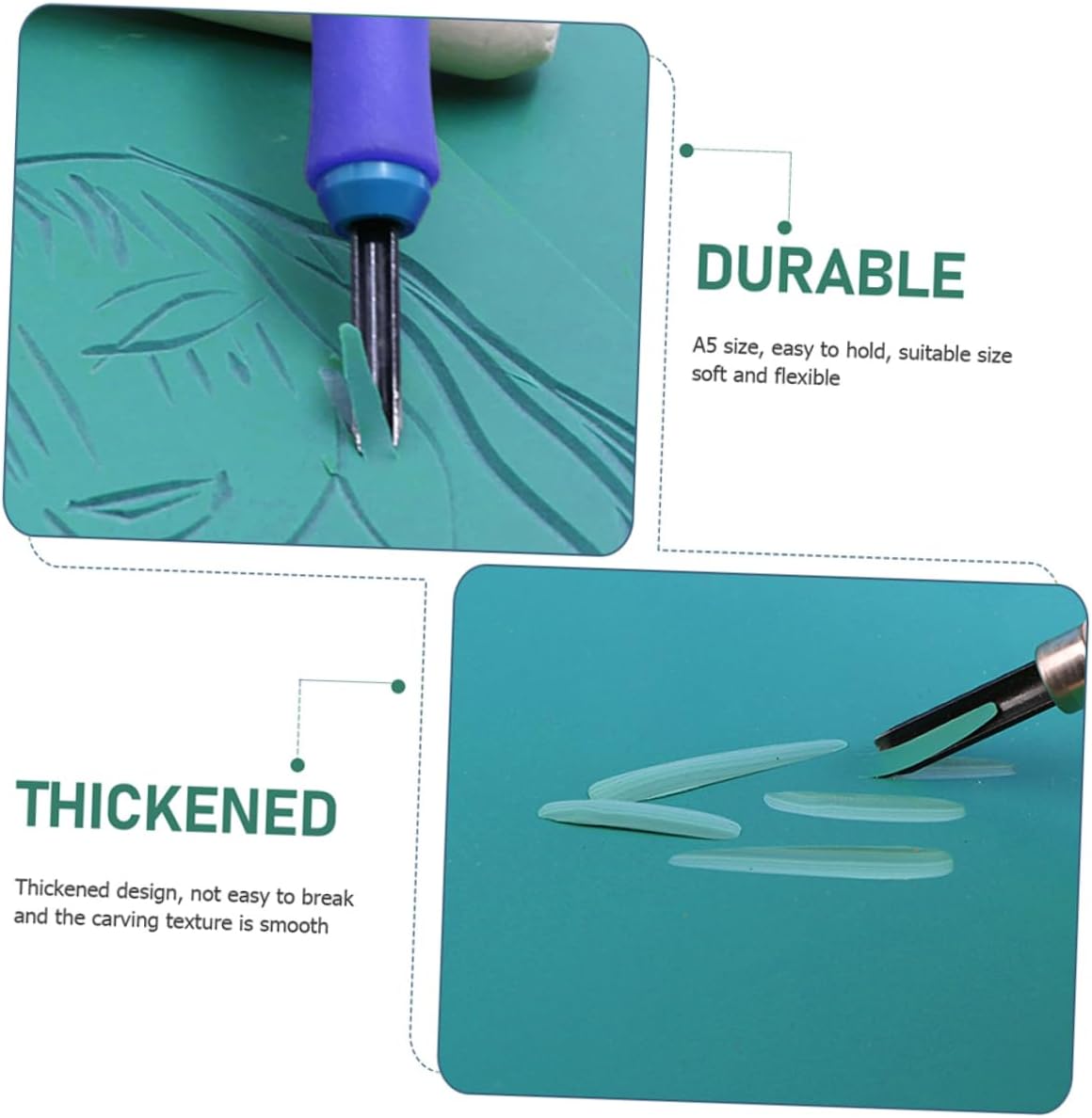 Homoyoyo Educational Boys and Girls Carving Sheets Set PVC Printmaking Board for Safe Engraving Fun