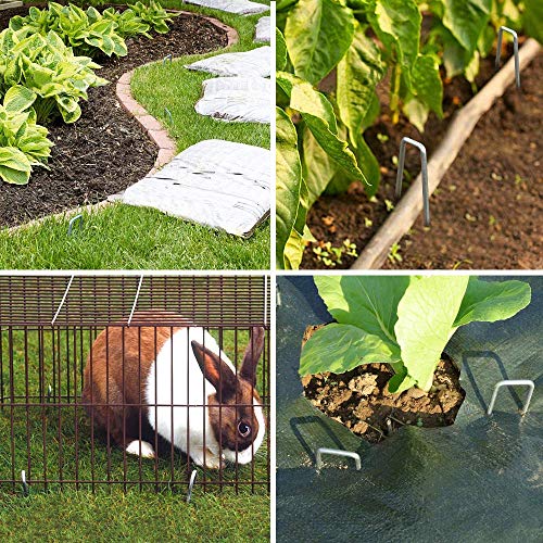 OK5STAR 150 Pack 6" Garden Stakes Pins,Heavy Duty Garden Landscape Staples Stakes Pins Galvanized Landscape Staples for Anchoring Weed Barrier Fabric