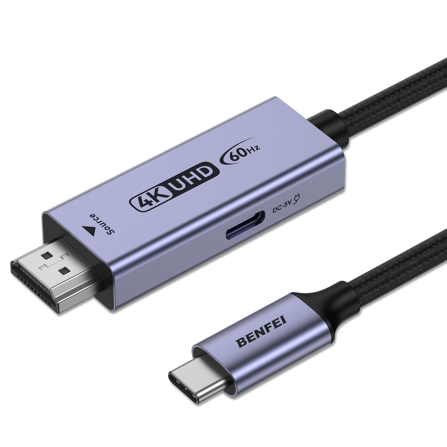 BENFEI HDMI auf USB C Kabel 1,8M 4K@60Hz, Unidirektionaler HDMI Computer zu USB-C Monitor Adapter für MacBook, Steam Deck, PS5/4, AR/XR, tragbare Monitore