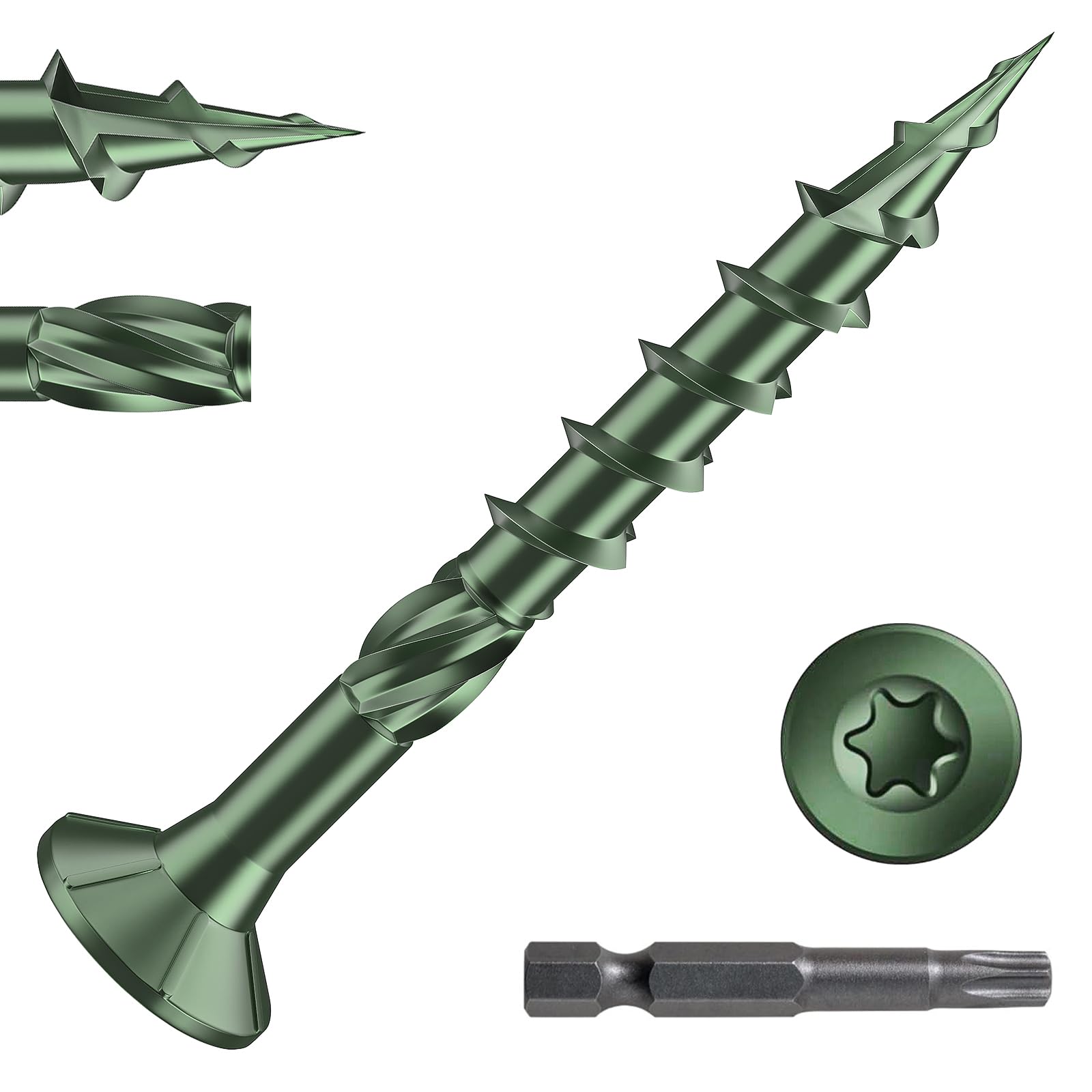 Valorada 50Pcs Decking Screws 4.2 x 38mm, Wood Screws, Outdoor Heavy-Duty Screw, Torx Drive