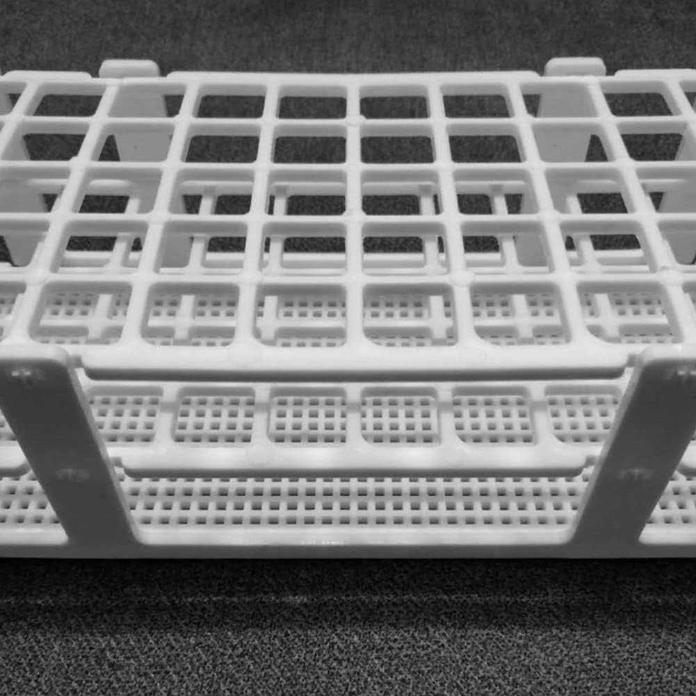 9 Pcs Plastic Test Tube Holders, 60 Holes, for 16 mm Test Tubes, White, Detachable Lab Test Tube Rack Holder (60 Holes)