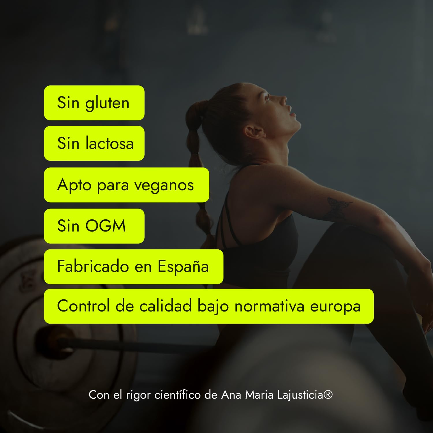 amlsport Ana Maria Lajusticia | L-Glutamina + Taurina + Creatina | Sabor Sandía | 590 Gr | Sin Gluten | Sin Lactosa | Apto para Veganos | Contribuye al Rendimiento Físico | Envase para 35 Días