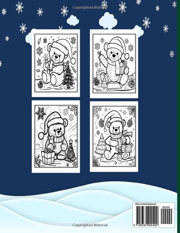 Sweet & Fuzzy Christmas Bears: Cute & Easy Holiday Coloring Book, Perfect Gift for the Season! Great Stocking Stuffer Idea, Ideal Christmas Party Favors for Adults and Kids. image 3