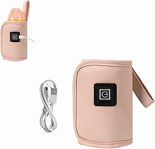 Baby Bottle Warmer,USB Milk Heat Keeper, Gentle Warmth Maintain Perfect Temperature for Baby Milk,Used for Baby Milk,Used in Home,Outside and in Car,Slow Heating to Keep Warm(Pink)