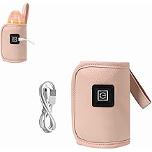 Baby Bottle Warmer,USB Milk Heat Keeper, Gentle Warmth Maintain Perfect Temperature for Baby Milk,Used for Baby Milk,Used in Home,Outside and in Car,Slow Heating to Keep Warm(Pink)
