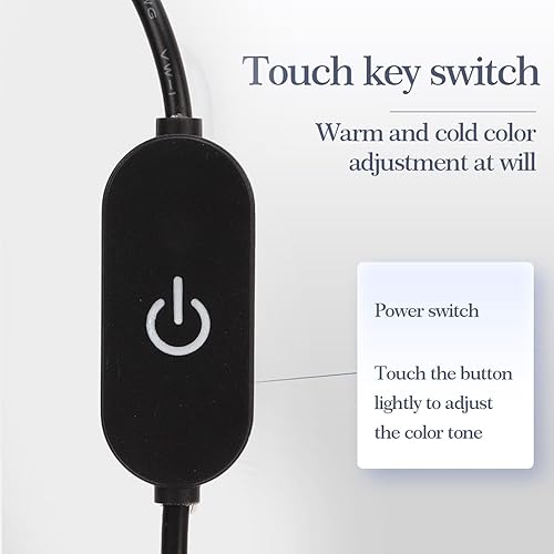 Miniatura 3 de Lámpara de escritorio de uñas de media luna de 22 pulgadas, luz LED regulable con brillo ajustable, diamantes de imitación decorativos, temperatura