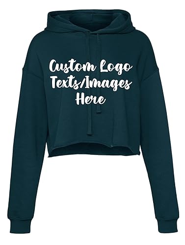INK STITCH Design Your Own Women's Cropped Fleece Custom Hoodies