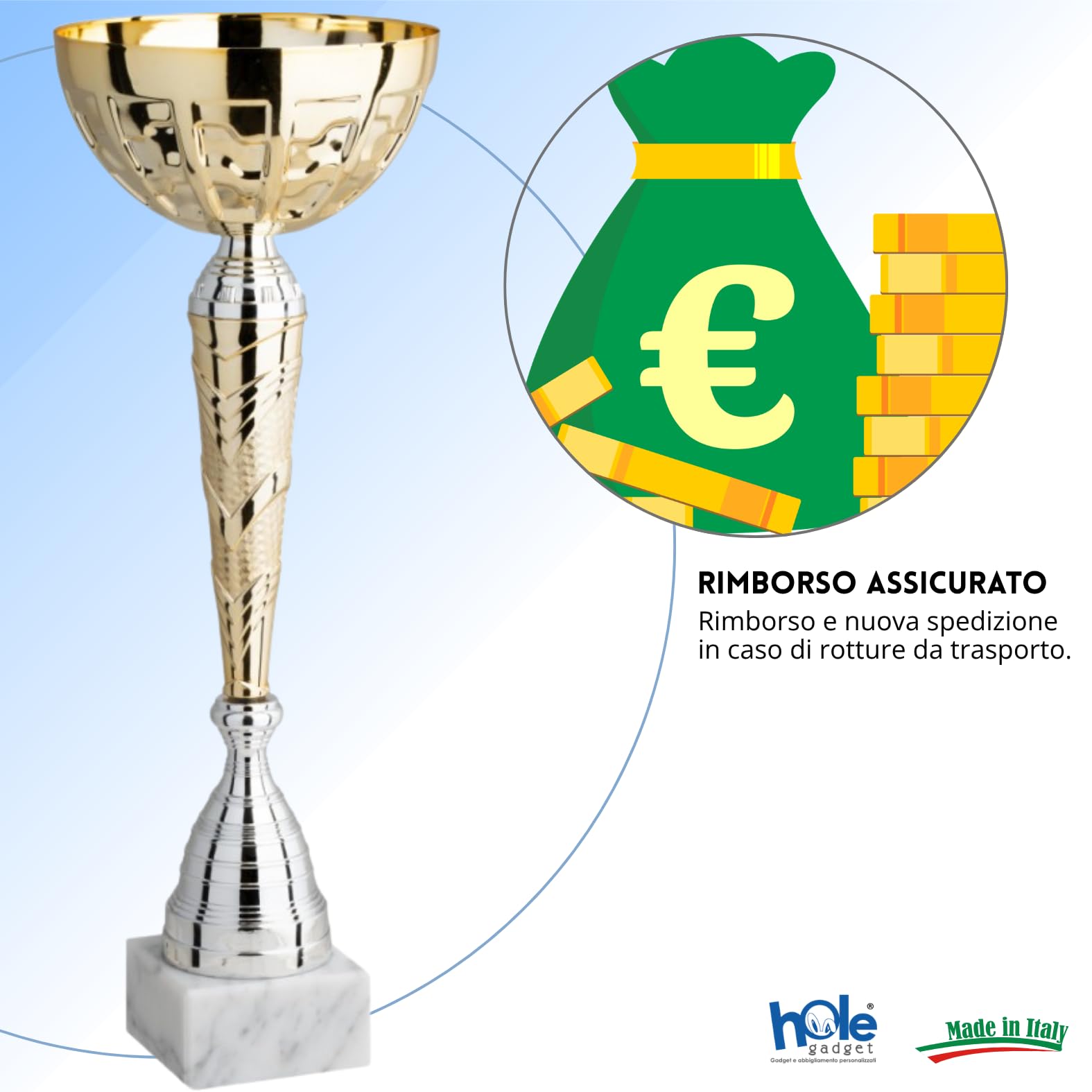 Coppa Trofeo Personalizzati, Premiazioni Singole o in Set Completi, Sportivi per Eventi, Calcio, Fantacalcio, Basket, Padel, Personalizzabile su Targhetta cod. 10.031