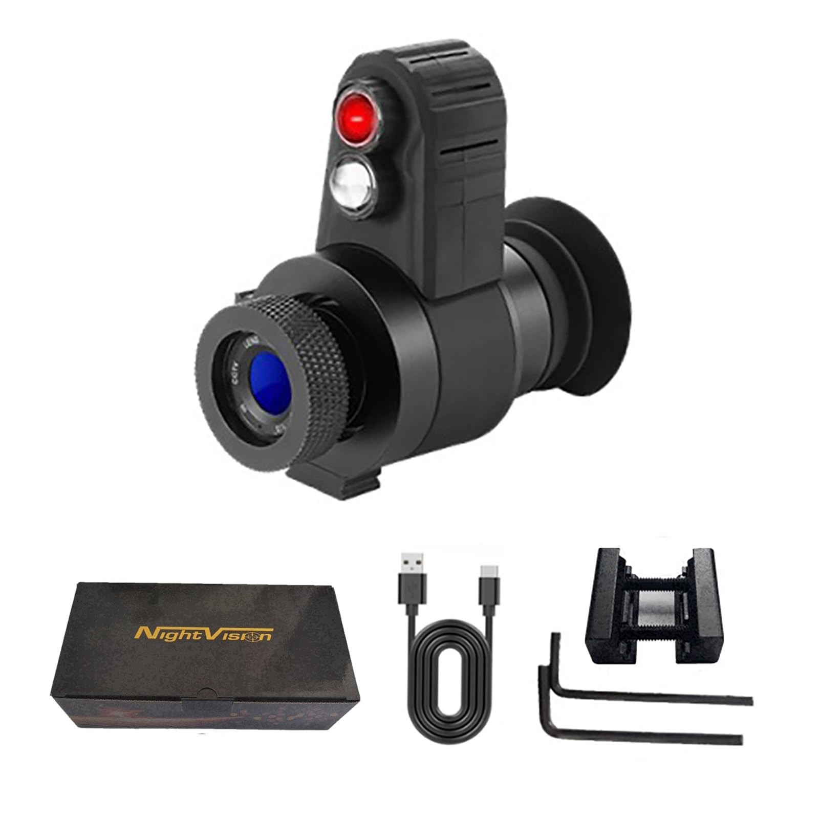 WGFXYBFY Head Mounted Night Vision Goggles 850nm Infrared Night Vision Scope 7X Magnification Support Charging While Using, for Hunting, Camping,Standard Accessories