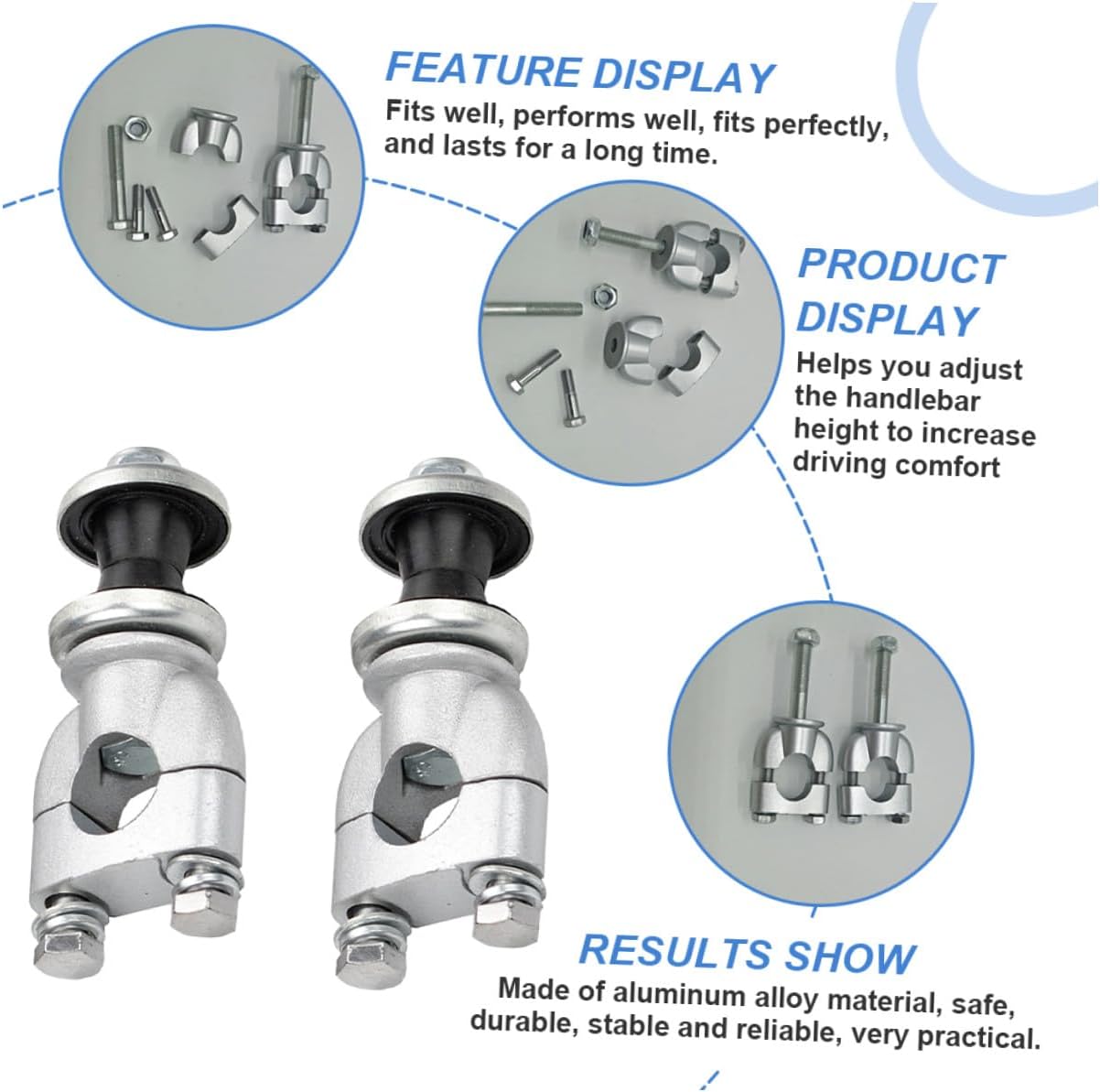 LIFKOME 2pcs Aluminum Alloy Motorcycle Handlebar Risers Mount Clamps High Strength Off-road Bike Handlebar Accessories Easy Installation Compatible with Motorbikes