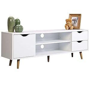 Miroytengo Mueble de TV Fiano en Color Blanco 120x41x28 CM