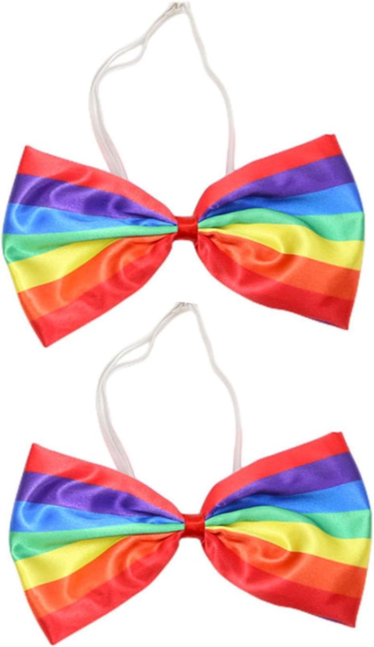 Rainbow Stripes Bowtie Pride Parade Huge Bow-Tie Rainbow Large Big Bowtie Rainbow Holiday Bow Tie JHP21