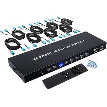 TCNEWCL 4K HDMI KVM Switch 8 Port KVM Switch 8 in 1 out