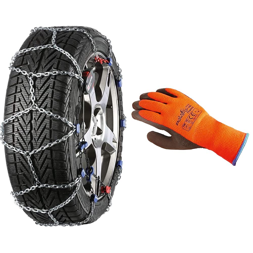 pewag Schneeketten 37041 servo RS 74, 1 Paar & Görte Power Grab Thermo Winterhandschuh Größe 9/L