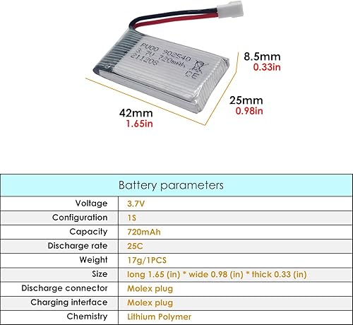 Miniatura 2 de Accessory 5PCS 3.7V 720mAh Lipo Battery with 5-in-1 Charger for Syma X5C X5C-1 X5A X5 X5SC X5SW H5C V931 S5C FQ36 UFO 3000 UDI U45 U45W T5W H42 SS40