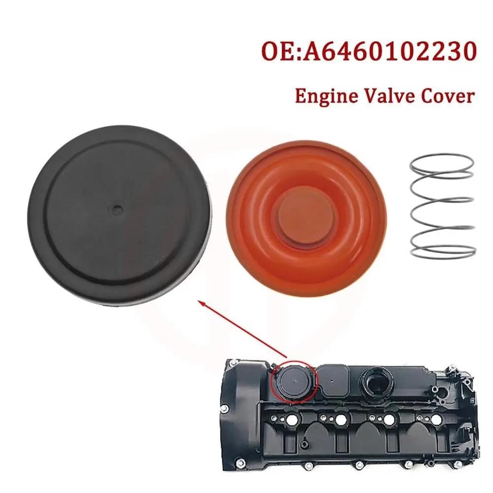 Kit Réparation Couvercle Soupape PCV Moteur Avec Membrane A6460102230 6460101130 Pour Mercedes Pour Benz W211 W204 S211 S204 E 200 220 Classe C Culasses de Cylindre(Valve Cover)