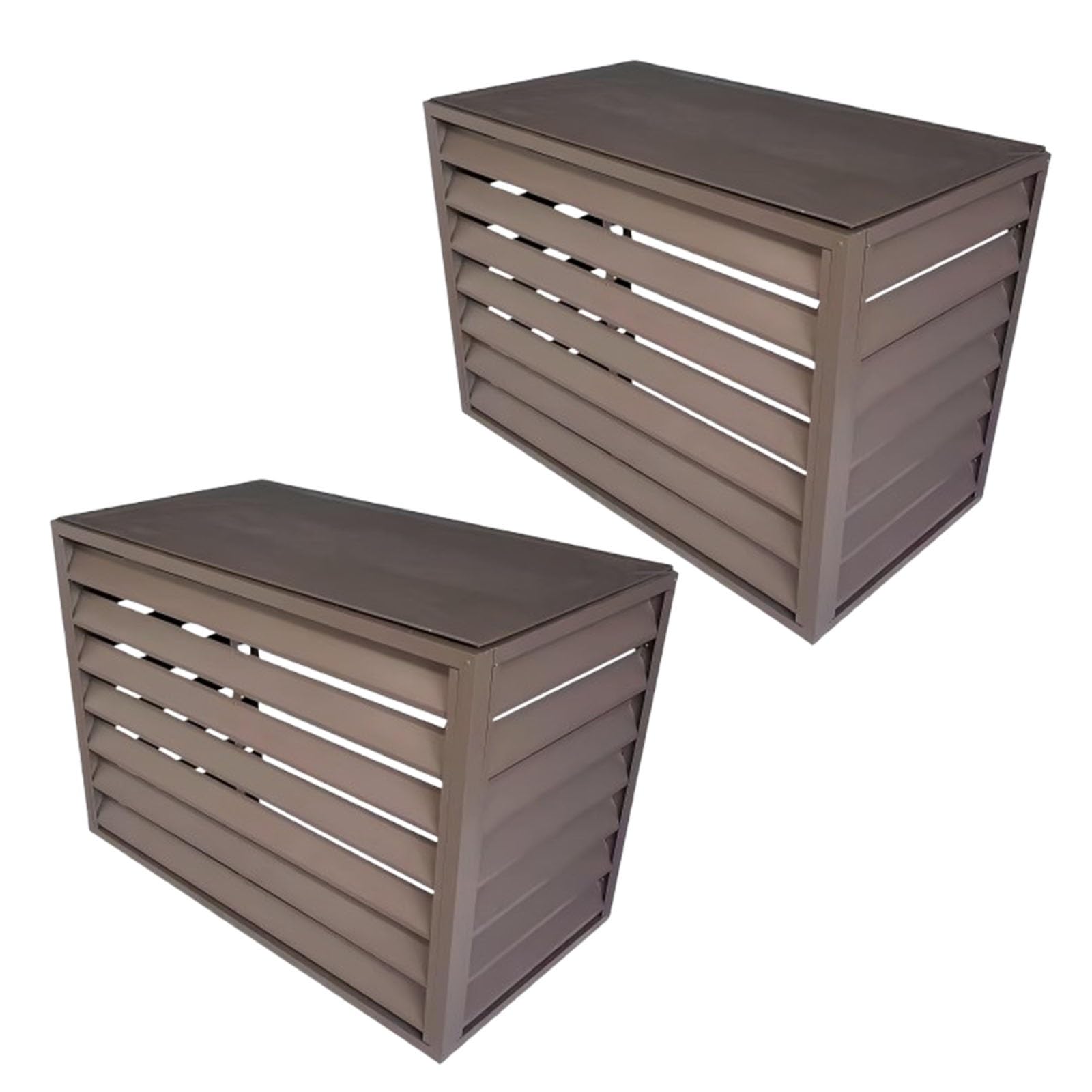 AYCDL Aluminum Air Conditioner Cover Fence with Top for Outdoor Unit Concealment & Privacy Protection,Brown-110cm