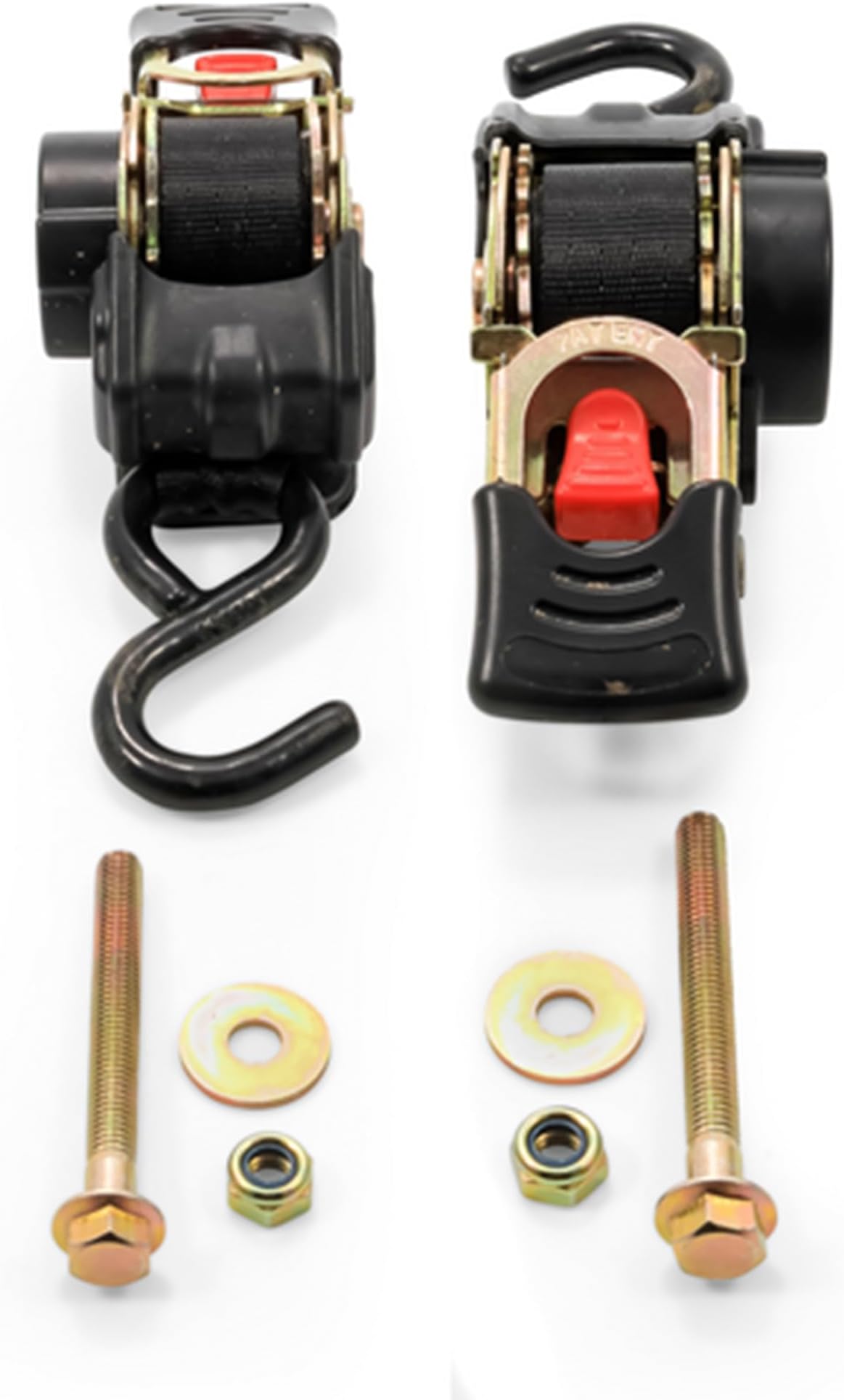 Camco Retractable Transom Tie Down Strap - Secures Your Boat While Traveling |Bolt-On Design |1,500 lb. Break Strength | Measures 1” W, 5 ½ ’ L |Durable & Corrosion Resistant Design - (50032)