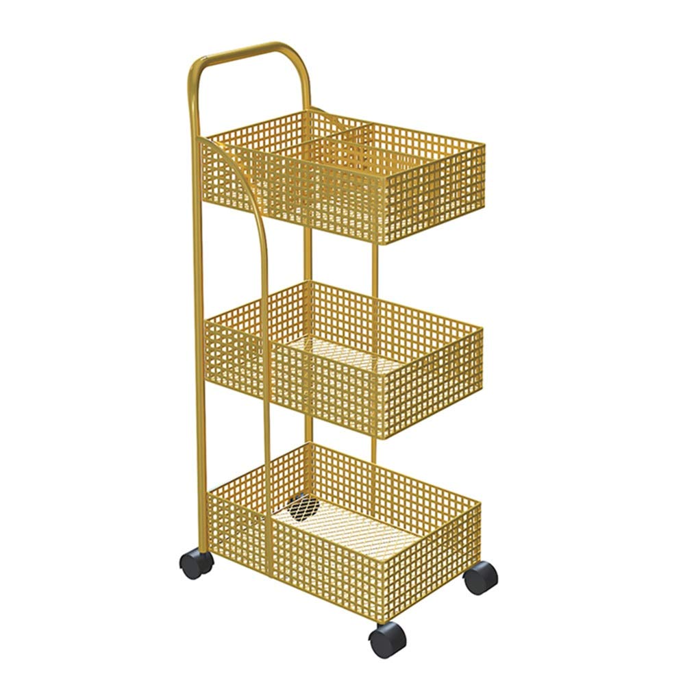 Scaffale da cucina a 3 ripiani con ruote, multiuso, per bagno, cucina e ufficio