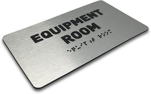 Miniatura 2 de GDS - Letrero de sala de equipamiento compatible con ADA, iconos elevados y braille de grado 2, incluye tiras adhesivas para una fácil instalación,