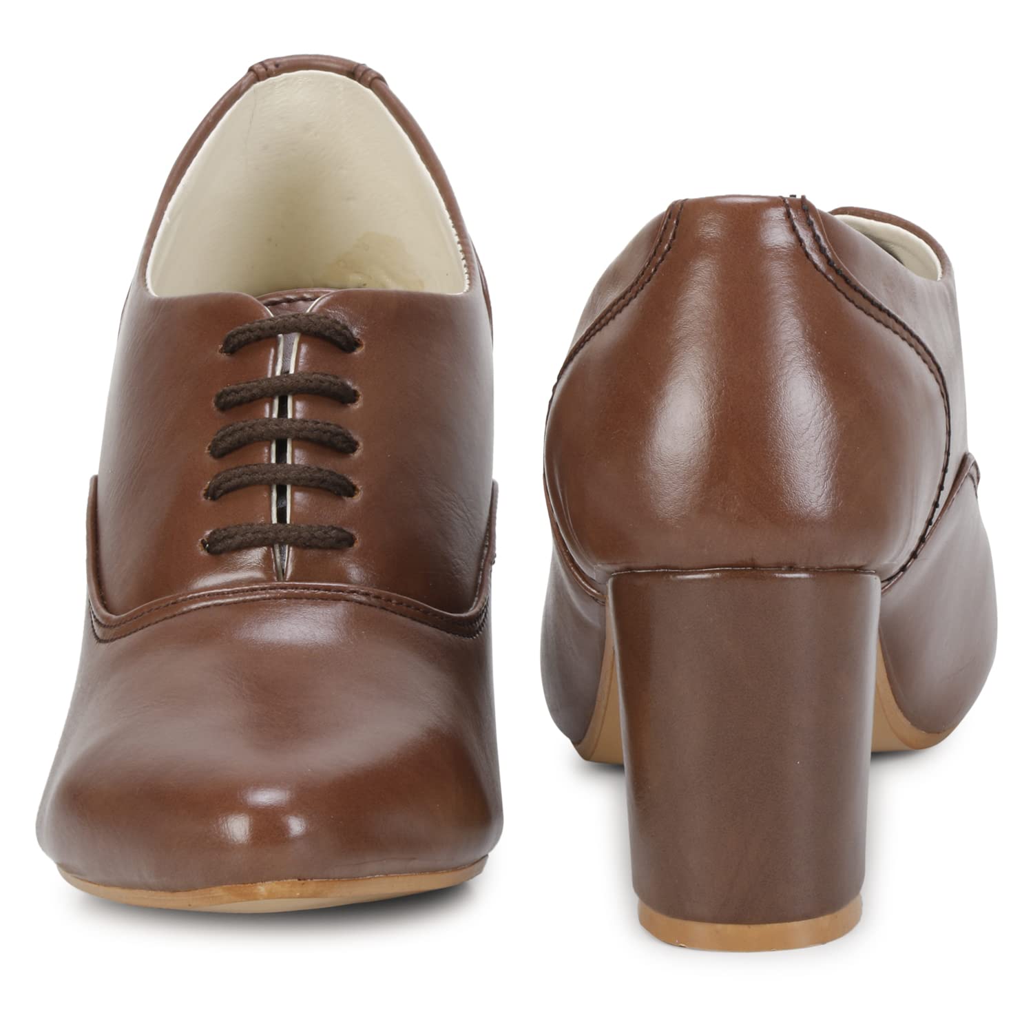 Ishransh Latest Formal High Heel Pump Shoes for Girls and Women (518 Brown 6UK) 1