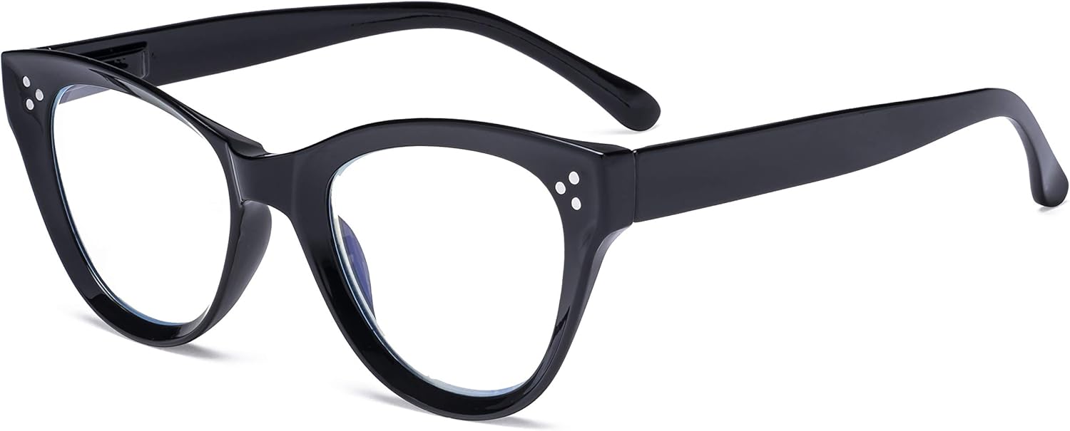 Eyekepper Large Cateye Design Reading Glasses Oversized Readers for Women Reading - Black +0.75