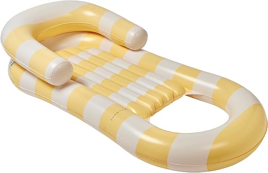 Laze & Lounge Float, La Mer Limon Stripe, PVC, 62.2x29.13x14.17 in, 2.51 lbs