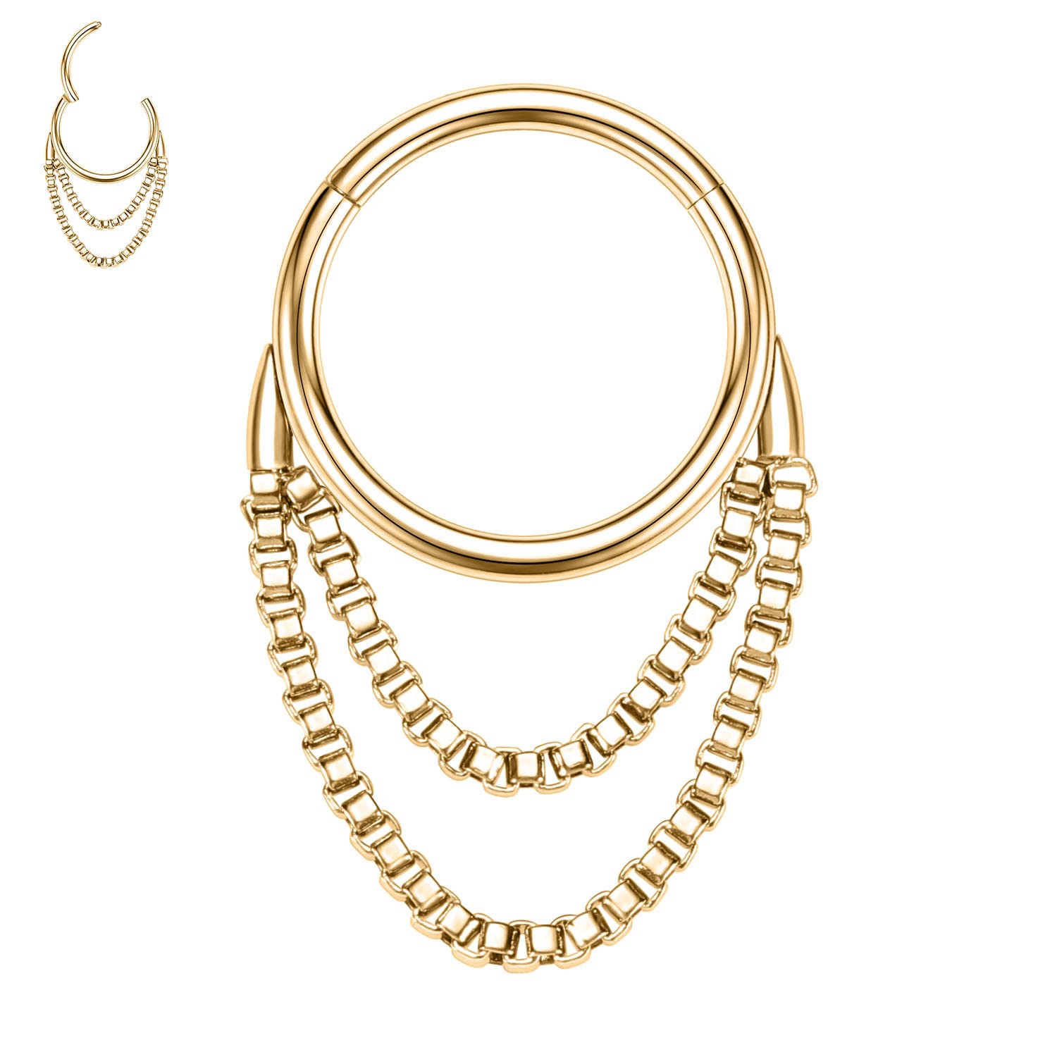 hengkaixuan Unique Animal Shape Septum Nose Ring Septum Jewellery 16G Daith Earrings Surgical Steel Nose Hoop Septum Clicker Conch Piercing Jewellery Rook Helix Tragus Cartilage Lobe Hoop Earring