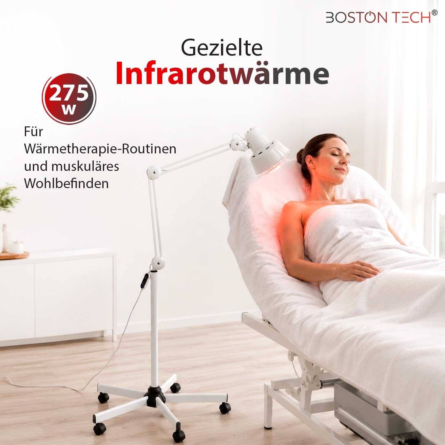 Boston Tech Flexible Infrarotlampe für die Thermotherapie. Schnelle Linderung von Muskelschmerzen