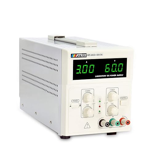 MATRIX MPS-6003D+Fuente de alimentación de CC lineal variable 60V 3A Ondulación baja y ruido para laboratorio con cables de cocodrilo