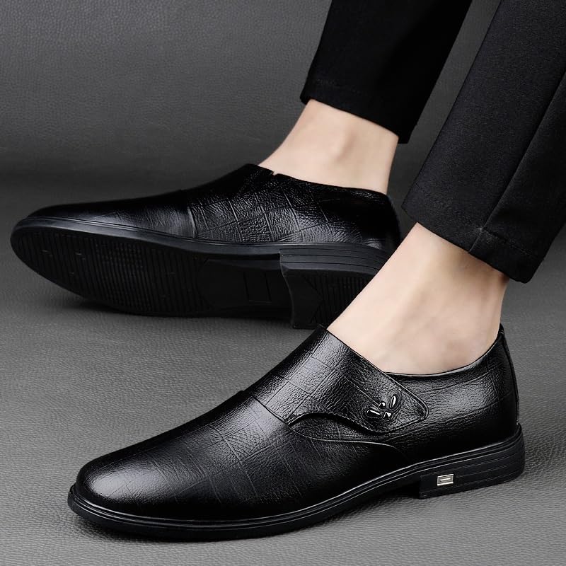 Formal Shoes Monk Dress Oxford for Men's Casual Business Slip Resistant Low Top Rubber Sole Non Slip Dress Spanish Leather Slip-on Breathable Casual3