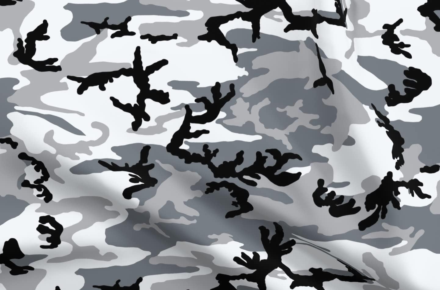 Spoonflower Fabric - Woodland Light Camo Camouflage Winter Hunting Neutral Printed on Petal Signature Cotton Fabric by The Yard - Sewing Quilting Apparel Crafts Decor