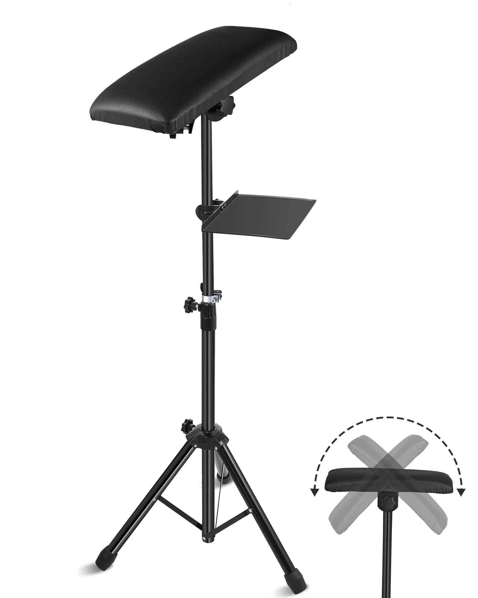 Apoyabrazos Tattoo, Reposabrazos Tattoo Con Almohadilla De Esponja Extendida Y Soporte De Metal, Soporte Para Tatuajes Plegable De Altura Ajustable.