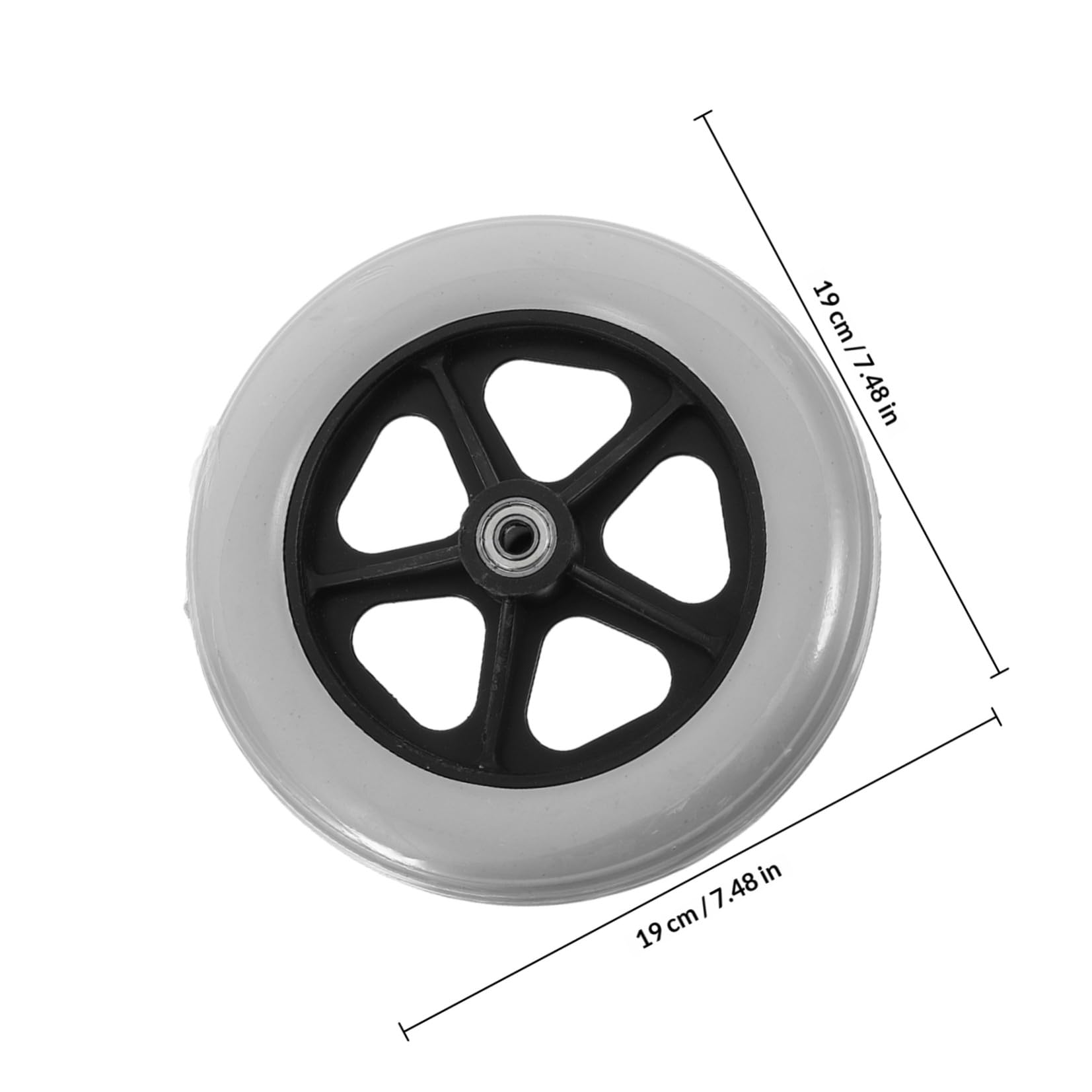 ibasenice Ruote di Ricambio in Plastico per Carrozzina Anteriore 2 Pezzi Foro Diametro 8mm, Facili da Installare e Resistenti per Carrelli e Deambulatori