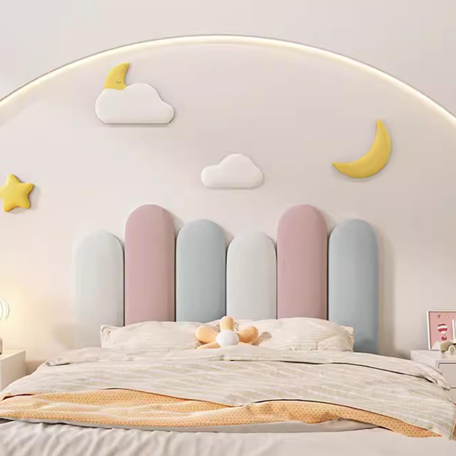 Gleedipre Single/Double Beds Headboards Upholstered wall panels Peel and stick 3D wall sticker Anti-fouling and scratch-resistant Decorative wall panels(A01,120x55cm)
