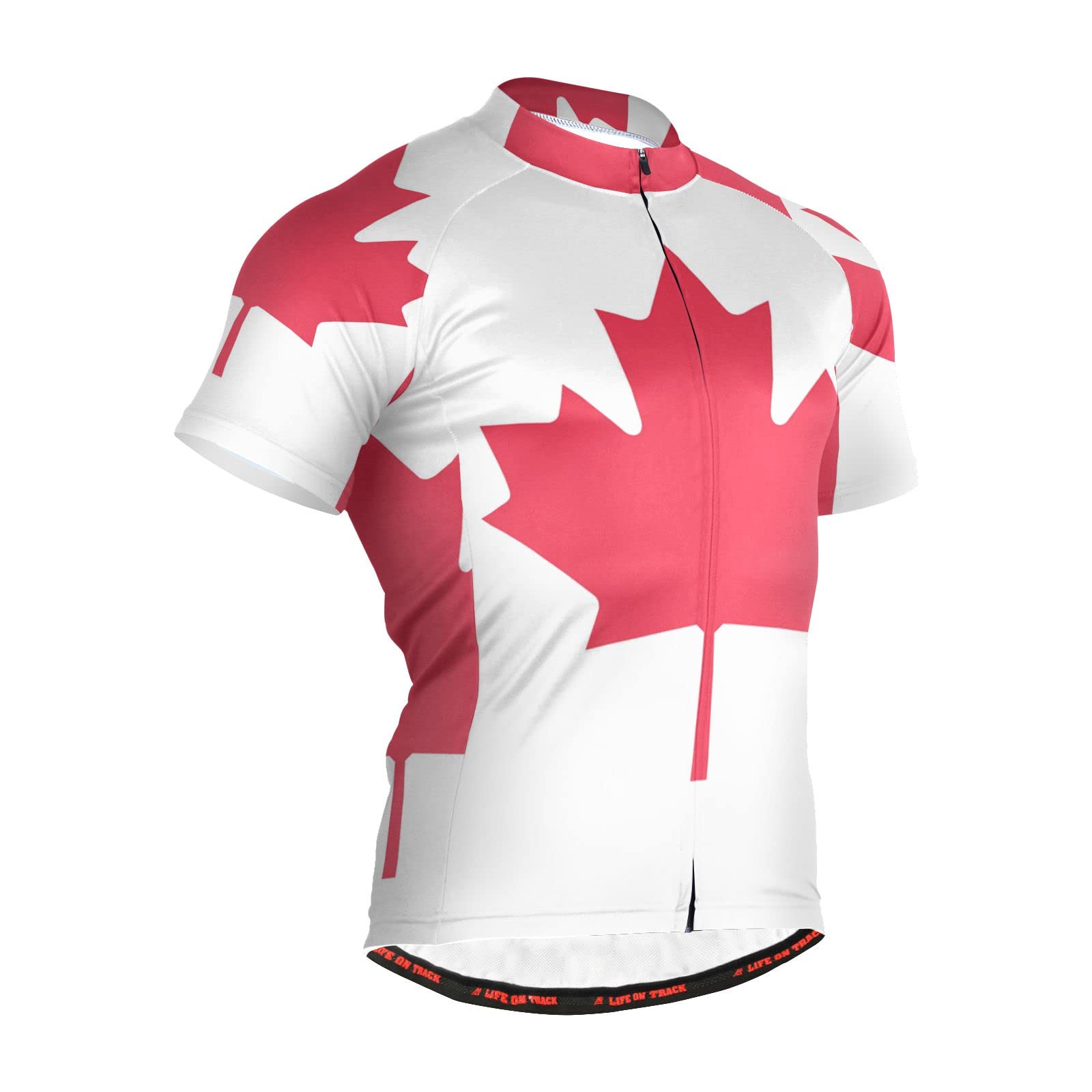 Canada Flag Men's Cycling Jersey Short Sleeve Bike Jacket Biking Bicycle Jersey Shirt