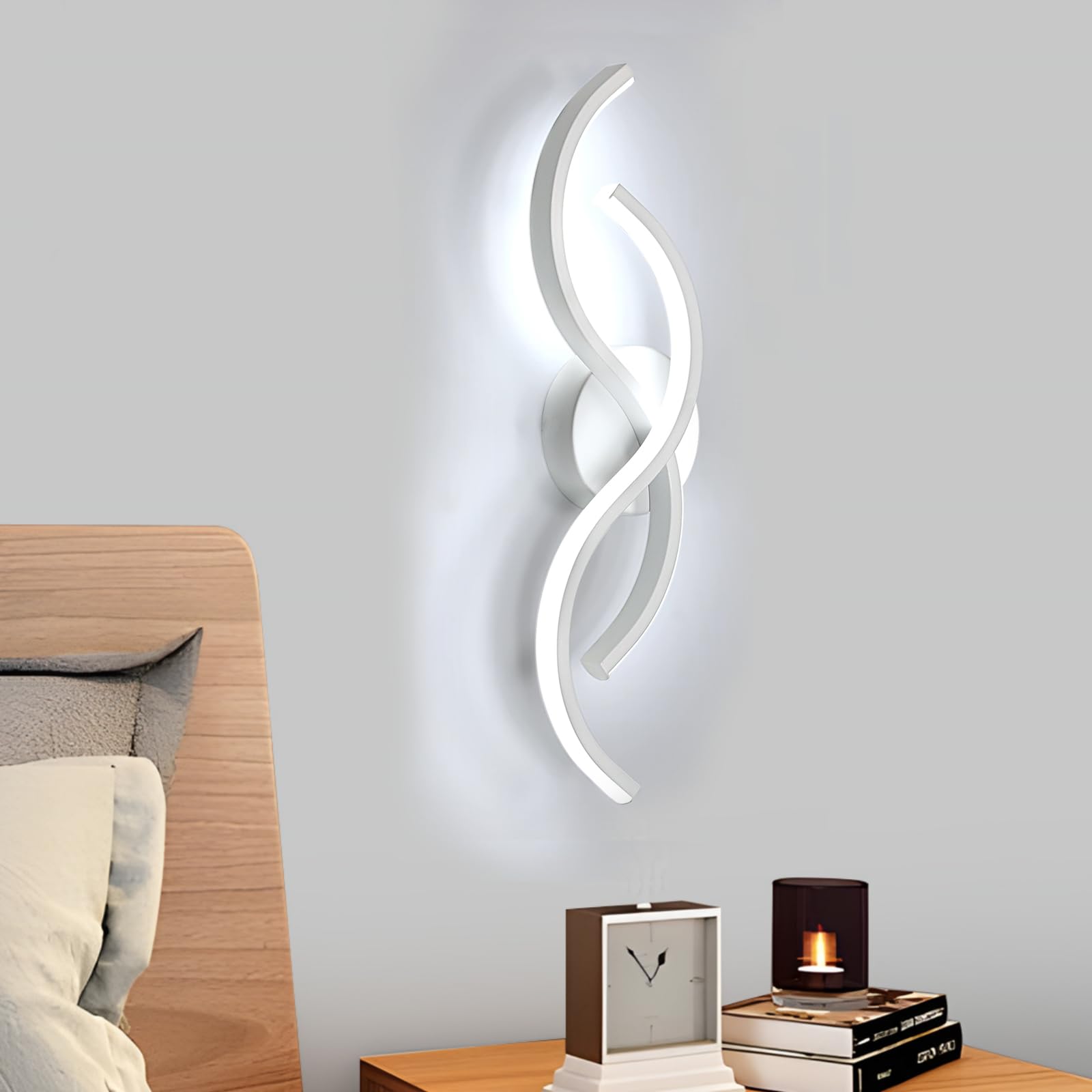 Mckalen Lámpara de Pared LED para Pasillo, 15W 1687LM Aplique Interior 41CM, Moderno para Dormitorio Baño Sala de Estar, Luz Blanca 6500K