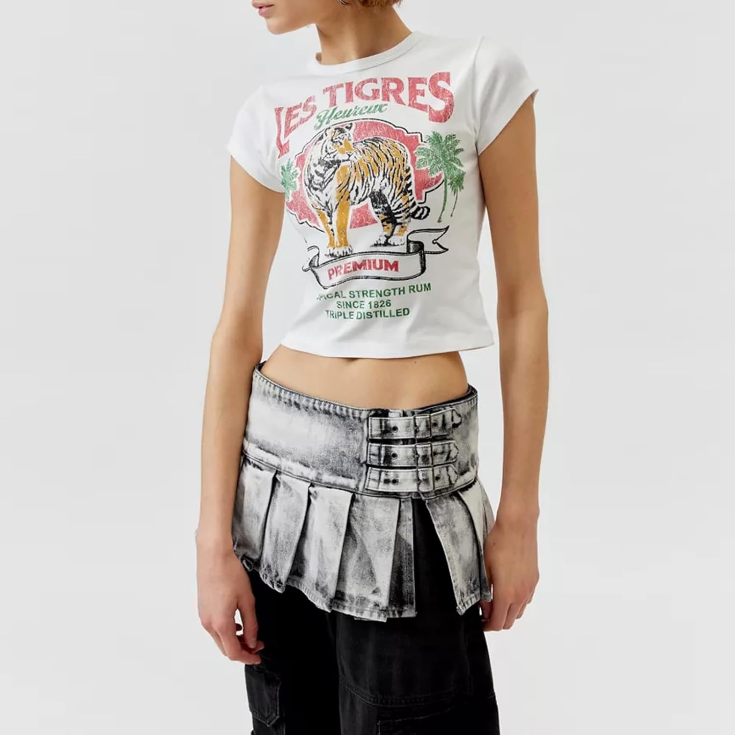 Graphic Baby Tees for Women Y2k Short Sleeve Floral Print Crop Tops Vintage Aesthetic Summer Teens Girl T-Shirt - Image 2