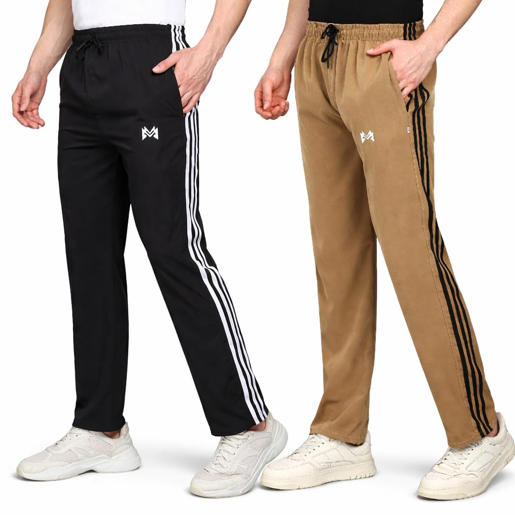 Regular Slim Fit Polyester Blend Designer Track Pant for Boys, Men | Side Zipper Pocket & Lining Strip for Boys-image-16