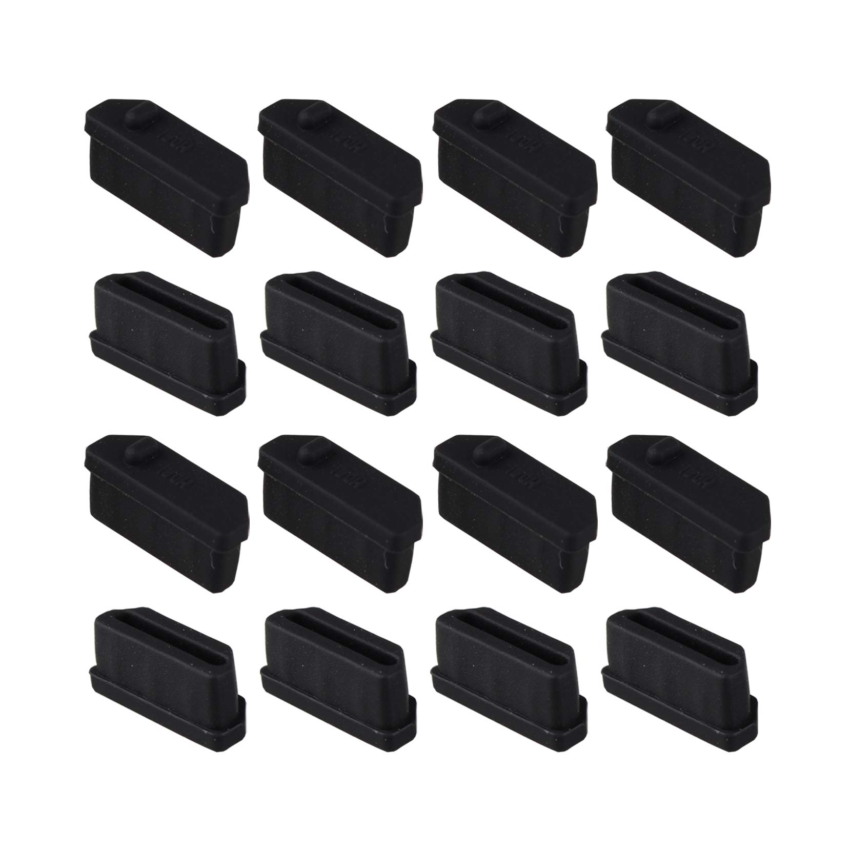 Futheda 16PCS Universal Silicone HDMI Female Port Interface Plug Anti Dust Cover Cap Protector Compatible with Laptop Computer Tablet Desktop TV Black