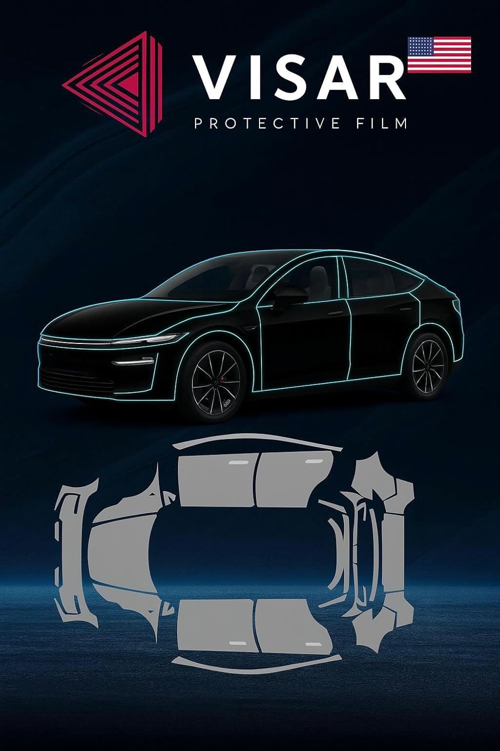 Visar 200 microns Entire Set PPF for Tesla Model Y 2020-2025 (Not for Juniper) Precut Car Full Body Paint Protective Film Invisible HD Film Scratch Protector Exterior Accessories