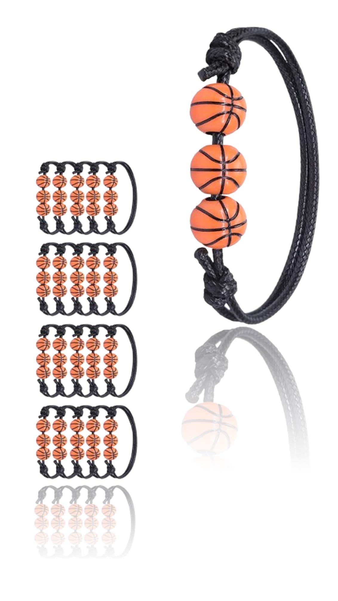 Sweet seven Soccer Baseball Basketball Softball Beads Bracelets - 20 PCs Sports Party Favors. Adjustable & Inspirational. Get Motivated & Stylish Today!