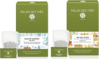Palais des Thés - Earl Grey Black Tea Bundle - Blue of London & Thé Des Lords - 40 Count Biodegradable Tea Bags Box