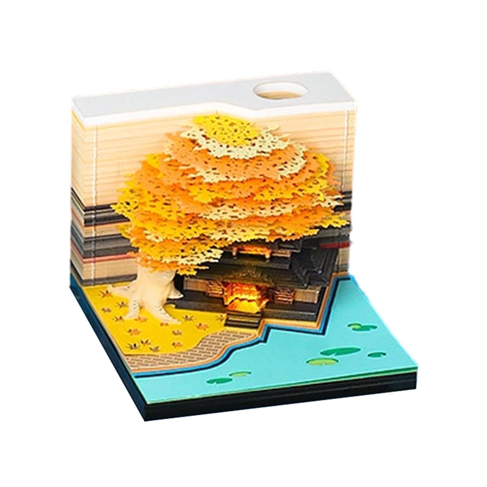 3D-Notizblock 3D Desktop Skulptur Haftnotizen 2027 | Zeitmesser-Kalender Schreibtisch Dekoration Für Bücherregal, Homeoffice, Schule, Studentenwohnheim, Wohnung, Schlafzimmer,