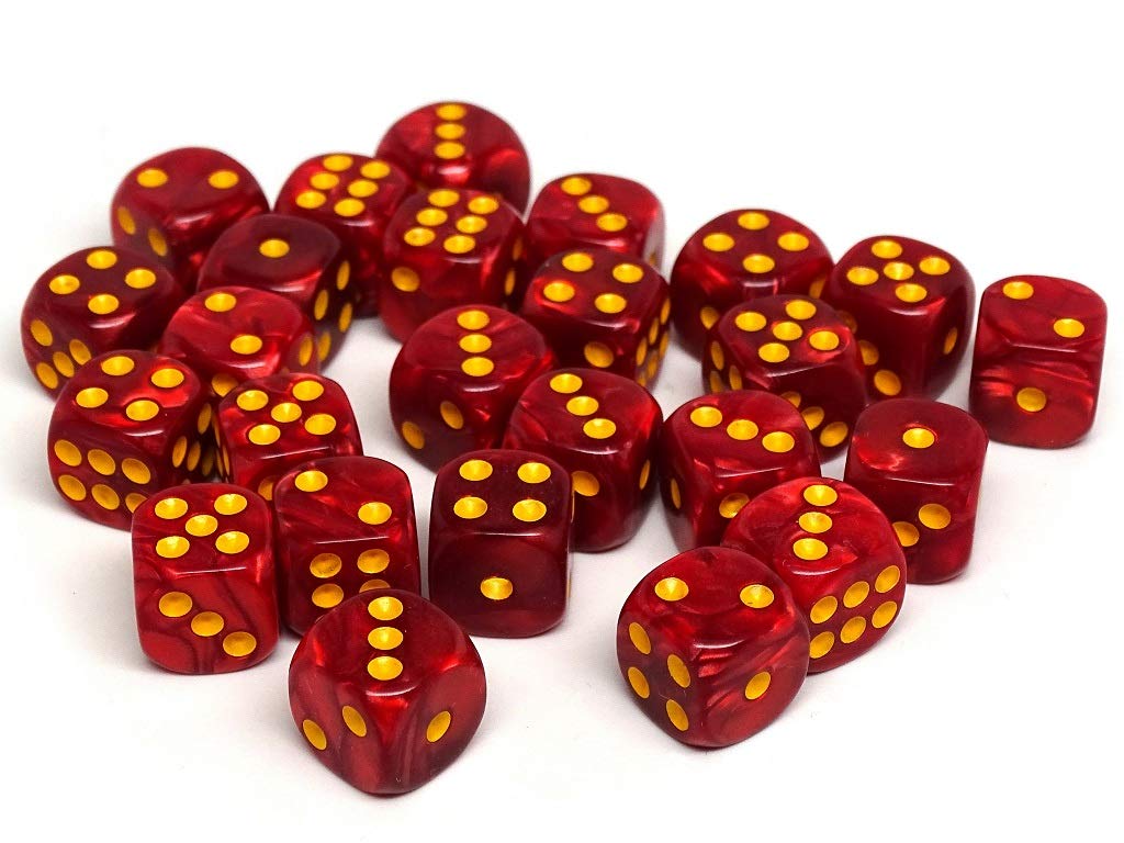 Lot de 25 dés D6 de 12 mm – Collection assortie de dés à 6 faces avec picots (tourbillon de feu)