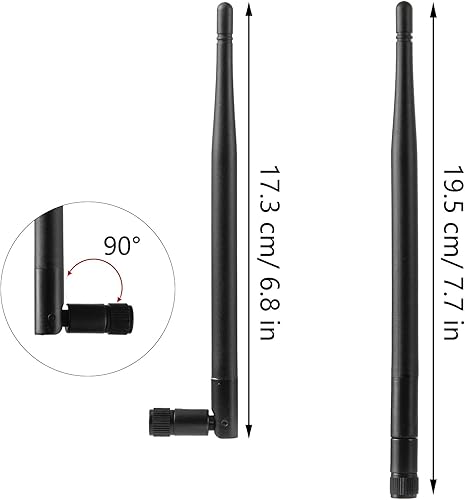 Miniatura 8 de Antena WiFi de doble banda de 2.4 GHz 5 GHz 9dBi con conector macho PR-SMA para cámara de seguridad Reolink Grabadora DVR Router WiFi Monitor de